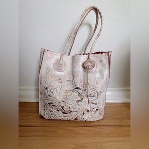 Patricia Nash Copper Metallic Tooled Bag